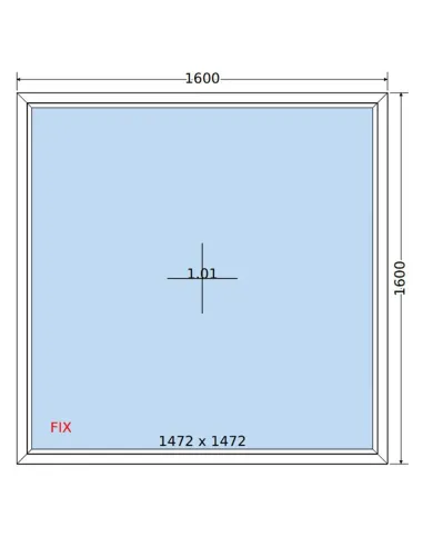Okno PCV 160x160 cm FIX (Stałe) Dwuszybowe Decco EkoSun 6