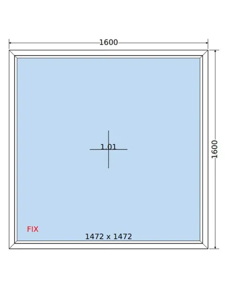 Okno PCV 160x160 cm FIX (Stałe) Dwuszybowe Decco EkoSun 6
