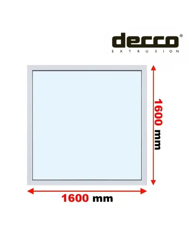 Okno PCV 160x160 cm FIX (Stałe) Dwuszybowe Decco EkoSun 6