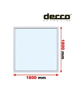 Okno PCV 180x180 cm FIX (Stałe) Dwuszybowe Decco EkoSun 6