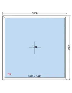 Okno PCV 180x180 cm FIX (Stałe) Dwuszybowe Decco EkoSun 6 2