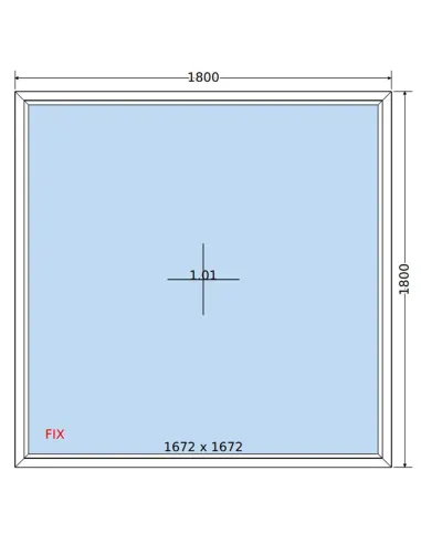 Okno PCV 180x180 cm FIX (Stałe) Dwuszybowe Decco EkoSun 6