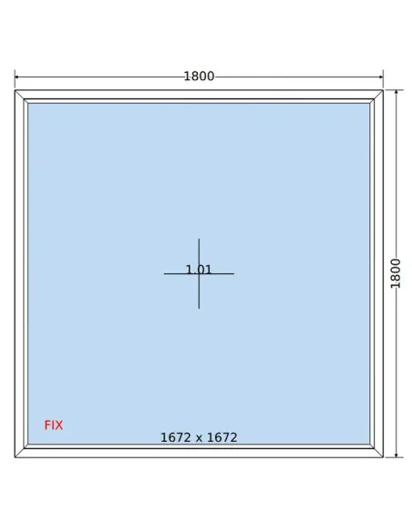 Okno PCV 180x180 cm FIX (Stałe) Dwuszybowe Decco EkoSun 6