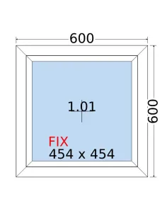 Okno PCV 60 x 60 cm FIX (Stałe) Trzyszybowe Salamander BluEvolution 82 2
