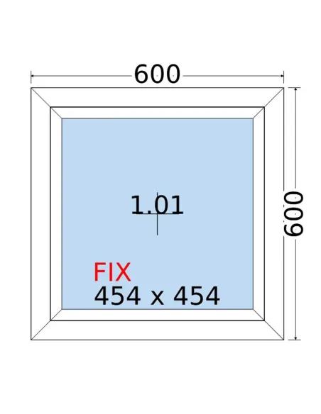 Okno PCV 60 x 60 cm FIX (Stałe) Trzyszybowe Salamander BluEvolution 82