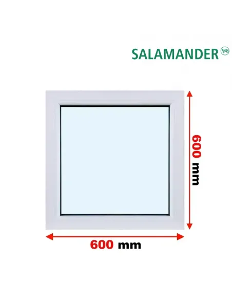Okno PCV 60 x 60 cm FIX (Stałe) Trzyszybowe Salamander BluEvolution 82