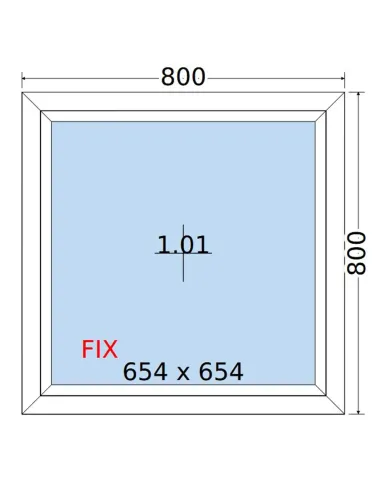 Okno PCV 80 x 80 cm FIX (Stałe) Trzyszybowe Salamander BluEvolution 82