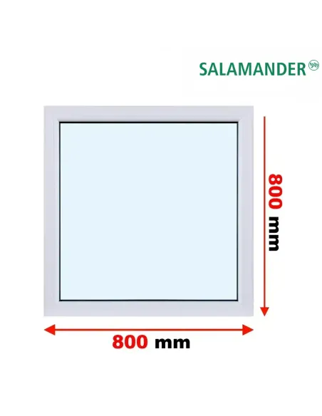 Okno PCV 80 x 80 cm FIX (Stałe) Trzyszybowe Salamander BluEvolution 82