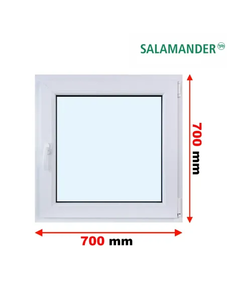 Okno PCV 70 x 70 cm Rozwierno-Uchylne Trzyszybowe Salamander BluEvolution 82