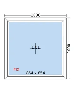 Okno PCV 100 x 100 cm FIX (Stałe) Trzyszybowe Salamander BluEvolution 82 2