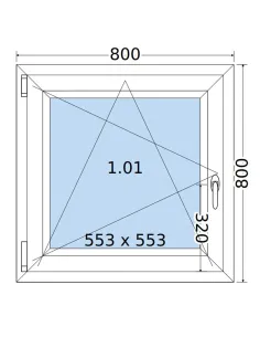 Okno PCV 80 x 80 cm Rozwierno-Uchylne Trzyszybowe Salamander BluEvolution 82 2