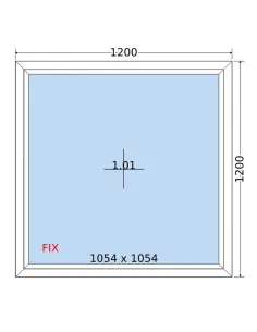 Okno PCV 120 x 120 cm FIX (Stałe) Trzyszybowe Salamander BluEvolution 82 2