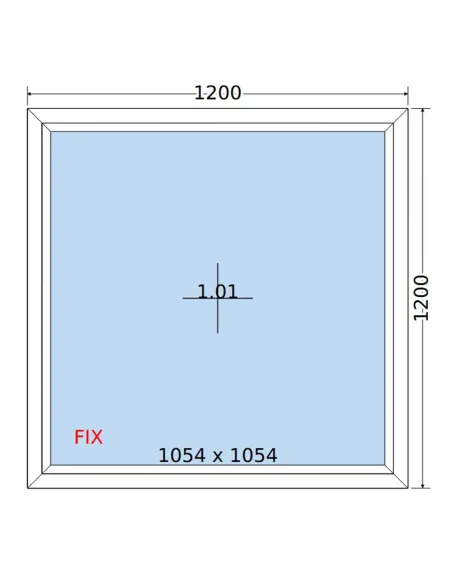 Okno PCV 120 x 120 cm FIX (Stałe) Trzyszybowe Salamander BluEvolution 82