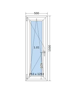 Okno PCV 50 x 150 cm Rozwierno-Uchylne Trzyszybowe Salamander BluEvolution 82 2
