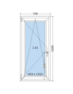 Okno PCV 70 x 150 cm Rozwierno-Uchylne Trzyszybowe Salamander BluEvolution 82 2