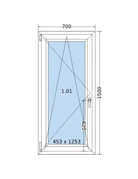 Okno PCV 70 x 150 cm Rozwierno-Uchylne Trzyszybowe Salamander BluEvolution 82