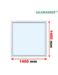 Okno PCV 140 x 140 cm FIX (Stałe) Trzyszybowe Salamander BluEvolution 82