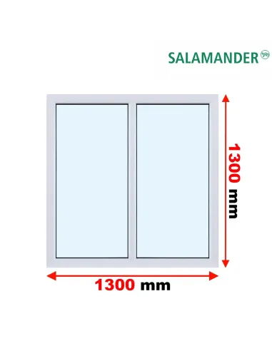 Okno PCV 130 x 130 cm FIX-FIX (Stałe) Trzyszybowe Salamander BluEvolution 82