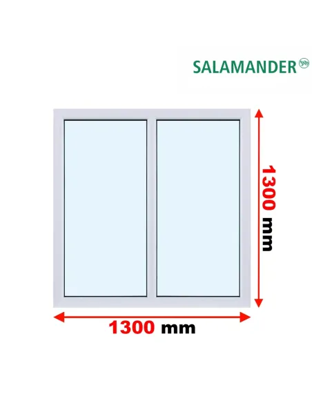 Okno PCV 130 x 130 cm FIX-FIX (Stałe) Trzyszybowe Salamander BluEvolution 82
