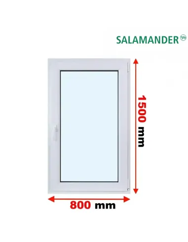 Okno PCV 80 x 150 cm Rozwierno-Uchylne Trzyszybowe Salamander BluEvolution 82