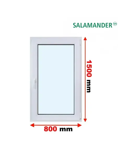 Okno PCV 80 x 150 cm Rozwierno-Uchylne Trzyszybowe Salamander BluEvolution 82
