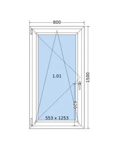 Okno PCV 80 x 150 cm Rozwierno-Uchylne Trzyszybowe Salamander BluEvolution 82 2