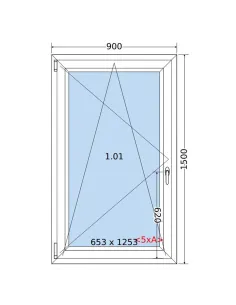 Okno PCV 90 x 150 cm Rozwierno-Uchylne Trzyszybowe Salamander BluEvolution 82 2