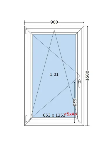 Okno PCV 90 x 150 cm Rozwierno-Uchylne Trzyszybowe Salamander BluEvolution 82