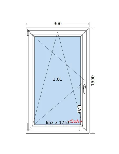 Okno PCV 90 x 150 cm Rozwierno-Uchylne Trzyszybowe Salamander BluEvolution 82
