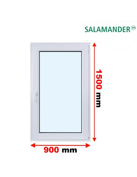 Okno PCV 90 x 150 cm Rozwierno-Uchylne Trzyszybowe Salamander BluEvolution 82