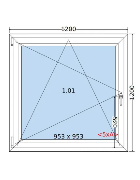 Okno PCV 120 x 120 cm Rozwierno-Uchylne Trzyszybowe Salamander BluEvolution 82