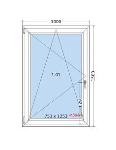 Okno PCV 100 x 150 cm Rozwierno-Uchylne Trzyszybowe Salamander BluEvolution 82 2