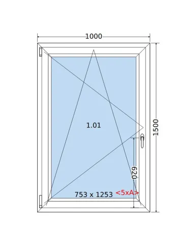 Okno PCV 100 x 150 cm Rozwierno-Uchylne Trzyszybowe Salamander BluEvolution 82