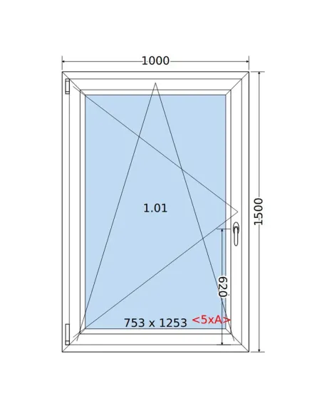 Okno PCV 100 x 150 cm Rozwierno-Uchylne Trzyszybowe Salamander BluEvolution 82