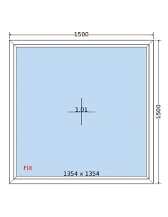 Okno PCV 150 x 150 cm FIX (Stałe) Trzyszybowe Salamander BluEvolution 82 2