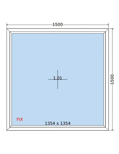 Okno PCV 150 x 150 cm FIX (Stałe) Trzyszybowe Salamander BluEvolution 82