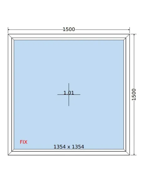 Okno PCV 150 x 150 cm FIX (Stałe) Trzyszybowe Salamander BluEvolution 82