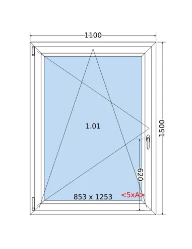 Okno PCV 110 x 150 cm Rozwierno-Uchylne Trzyszybowe Salamander BluEvolution 82