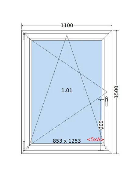 Okno PCV 110 x 150 cm Rozwierno-Uchylne Trzyszybowe Salamander BluEvolution 82