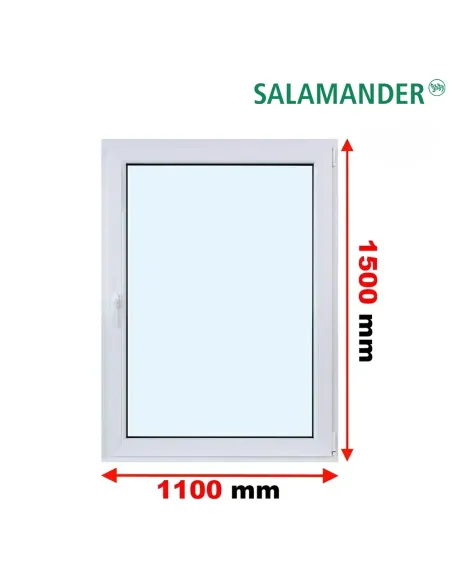 Okno PCV 110 x 150 cm Rozwierno-Uchylne Trzyszybowe Salamander BluEvolution 82