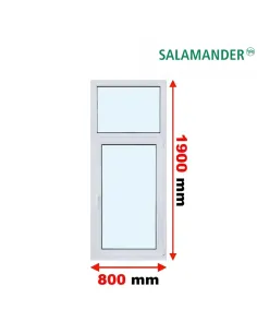 Okno PCV 80 x 190 cm FIX-Rozwierno-Uchylne Trzyszybowe Salamander BluEvolution 82
