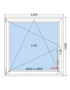 Okno PCV 130 x 130 cm Rozwierno-Uchylne Trzyszybowe Salamander BluEvolution 82 2