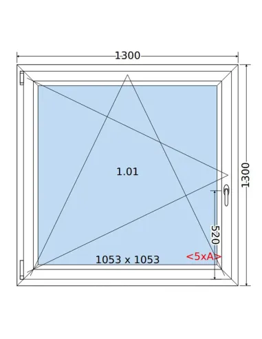Okno PCV 130 x 130 cm Rozwierno-Uchylne Trzyszybowe Salamander BluEvolution 82