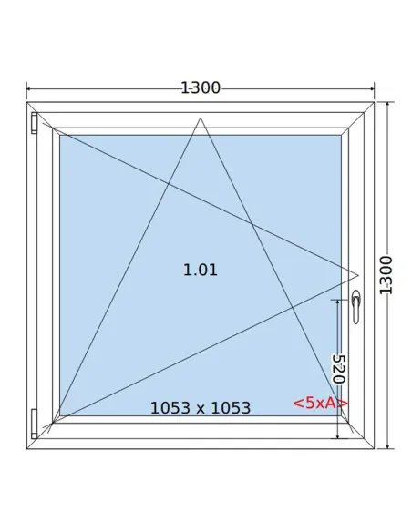 Okno PCV 130 x 130 cm Rozwierno-Uchylne Trzyszybowe Salamander BluEvolution 82