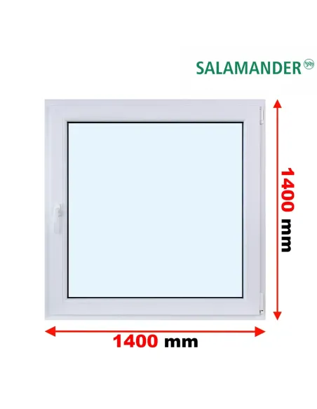 Okno PCV 140 x 140 cm Rozwierno-Uchylne Trzyszybowe Salamander BluEvolution 82