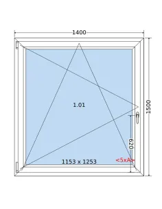 Okno PCV 140 x 150 cm Rozwierno-Uchylne Trzyszybowe Salamander BluEvolution 82 2