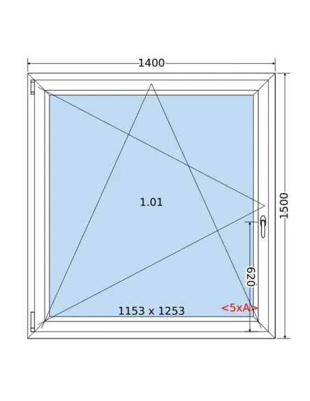 Okno PCV 140 x 150 cm Rozwierno-Uchylne Trzyszybowe Salamander BluEvolution 82