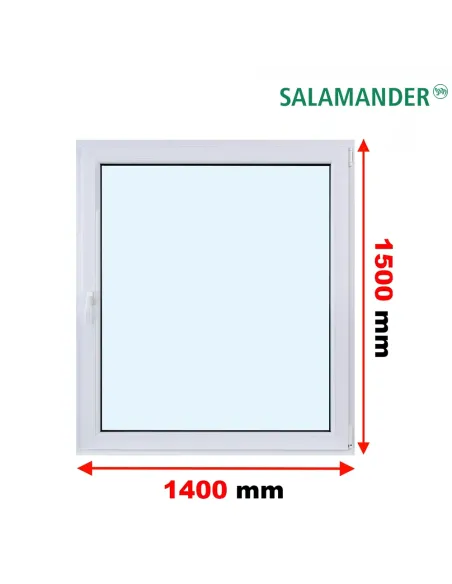 Okno PCV 140 x 150 cm Rozwierno-Uchylne Trzyszybowe Salamander BluEvolution 82