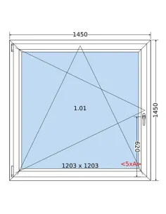 Okno PCV 145 x 145 cm Rozwierno-Uchylne Trzyszybowe Salamander BluEvolution 82 2