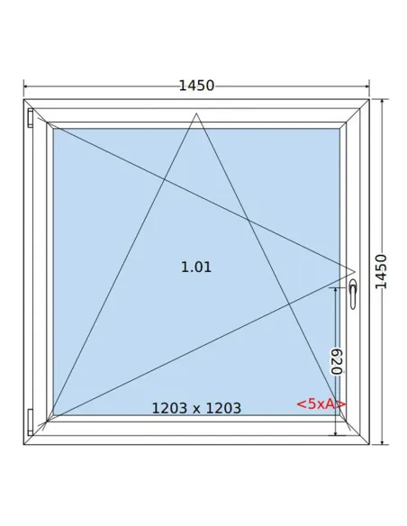 Okno PCV 145 x 145 cm Rozwierno-Uchylne Trzyszybowe Salamander BluEvolution 82
